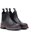 Prada Chelsea Trek-sole Leather Boots In Black