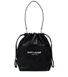 SAINT LAURENT TEDDY LEATHER BUCKET BAG,P00345184