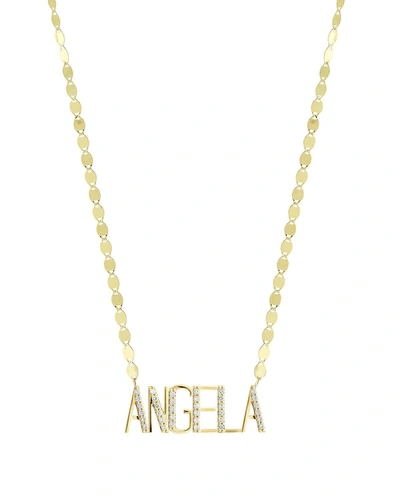 Lana Gold Personalized Six-letter Pendant Necklace W/ Diamonds