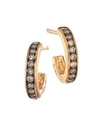 POMELLATO Iconica 18K Rose Gold & Brown Diamond Small Hoop Earrings