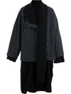 YOHJI YAMAMOTO YOHJI YAMAMOTO OVERSIZED LAYERED COAT - BLACK