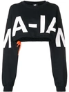 MIA-IAM MIA-IAM LOGO PRINT CROPPED SWEATSHIRT - BLACK