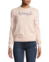 LINGUA FRANCA BOOYAH EMBROIDERED CASHMERE SWEATER,PROD214340234
