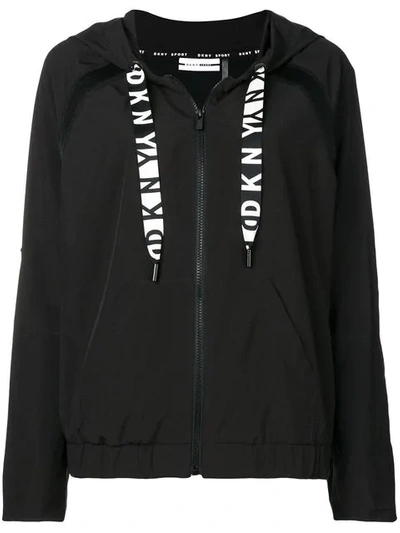 Dkny Relaxed Fit Hoodie In Black