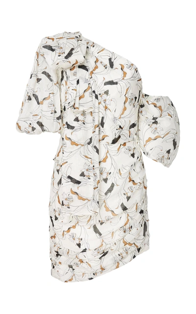 Acler Maves One Shoulder Mini Dress In Print