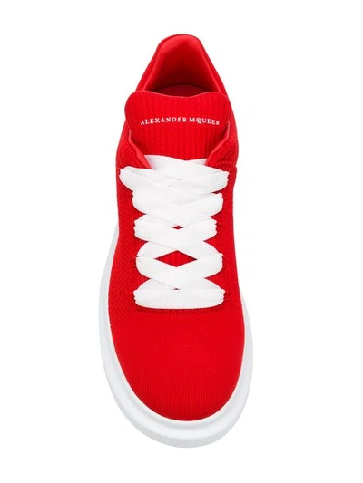 Alexander Mcqueen Men's Knitted Oversized Low-top Sneakers In Red