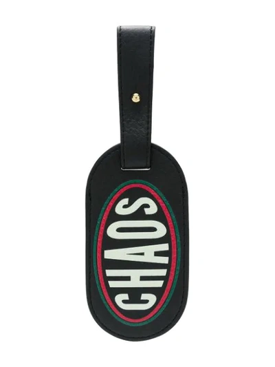 Chaos Exclusive Printed Textured-leather Luggage Tag In Black
