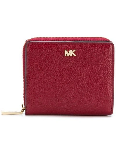 Michael Michael Kors Small Zip Around Wallet In Red