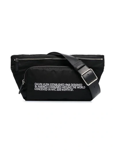 Calvin Klein 205w39nyc Black Ck Address Print Belt Bag