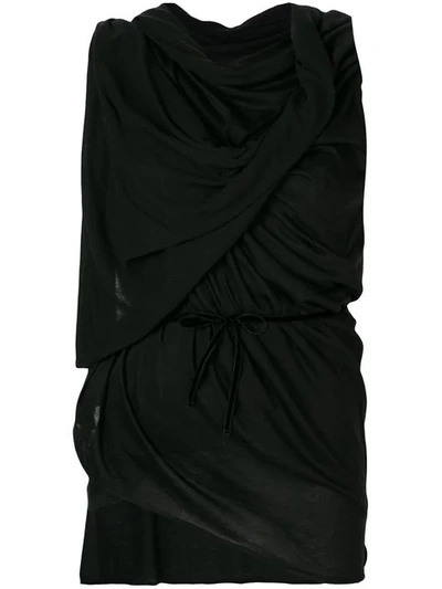 Ann Demeulemeester Ruched Sleeveless Top In Black