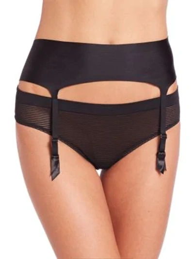 Wolford Satin Suspender Belt In Black