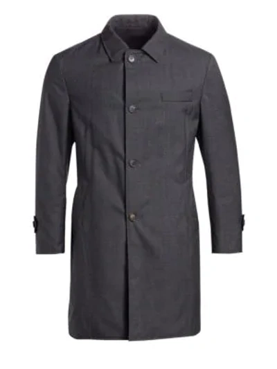 Brunello Cucinelli Men's Reversible Nylon Tech Overcoat In Grey