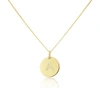 Auree Jewellery Westbourne Yellow Gold Initial Disc Pendant