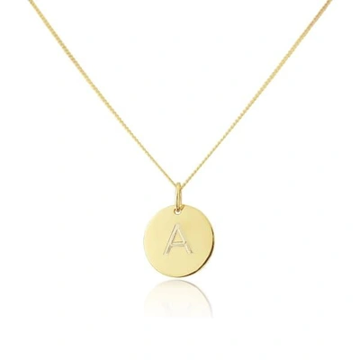 Auree Jewellery Westbourne Yellow Gold Initial Disc Pendant
