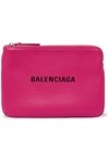 BALENCIAGA EVERYDAY PRINTED TEXTURED-LEATHER POUCH