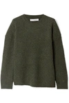 VINCE ASYMMETRIC RIBBED WOOL-BLEND SWEATER