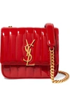 SAINT LAURENT Vicky small quilted patent-leather shoulder bag