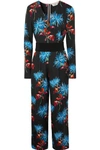 DIANE VON FURSTENBERG Belted floral-print crepe jumpsuit