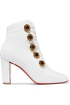 CHRISTIAN LOUBOUTIN LADY SEE 85 PATENT TEXTURED-LEATHER ANKLE BOOTS