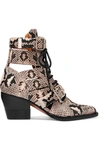 Chloé Rylee Cutout Snake-effect Leather Ankle Boots In Snake Print