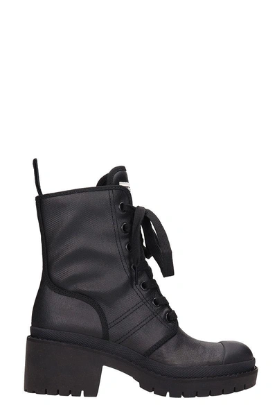 Marc Jacobs Bristol Canvas Combact Boots In Black
