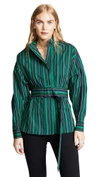OPENING CEREMONY Stripe Belted Long Sleeve Top