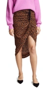 DIANE VON FURSTENBERG Ruched Side Slit Skirt