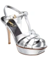 SAINT LAURENT METALLIC LEATHER SANDAL