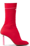 VETEMENTS WOMAN PRINTED STRETCH-KNIT SOCK BOOTS RED,AU 6041209515237663