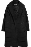 TOM FORD TOM FORD WOMAN DISTRESSED BOUCLÉ COAT BLACK,3074457345619072383