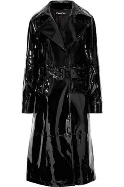 Tom Ford Woman Patent-leather Trench Coat Black