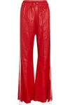 OFF-WHITE STRIPED LEATHER WIDE-LEG trousers,3074457345621380293