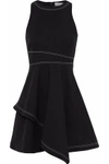 CINQ À SEPT WOMAN LAYERED PONTE MINI DRESS BLACK,AU 7789028783455242