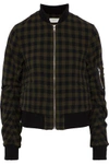 A.L.C A.L.C. WOMAN CHECKED WOOL BOMBER JACKET ARMY GREEN,3074457345618835218