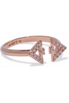 ASTRID & MIYU ASTRID & MIYU WOMAN FITZGERALD TRIANGLE ROSE GOLD-TONE CRYSTAL RING ROSE GOLD,3074457345618978579