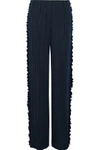 CINQ À SEPT Sedona ruffle-trimmed pinstriped twill wide-leg pants,3074457345619061215