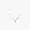Gigi Clozeau 18k Rose Gold Black Beaded Diamond Necklace In Black