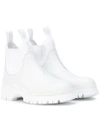 Prada White Neoprene Insert Chelsea Boots In White