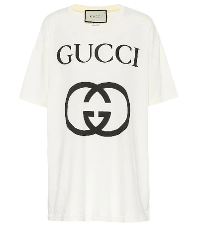 Gucci Short-sleeve Interlock Gg-logo Cotton Jersey T-shirt In White