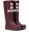 Undercover Printed Rubber Boots In Red