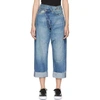 R13 Crossover Asymmetric Distressed High-rise Wide-leg Jeans In Jasper