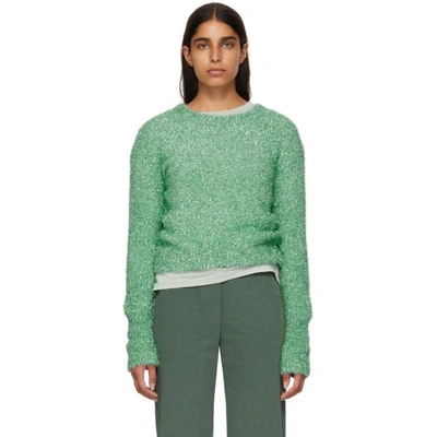 Sies Marjan Green Cropped Lurex Courtney  Sweater  In Mist Mist
