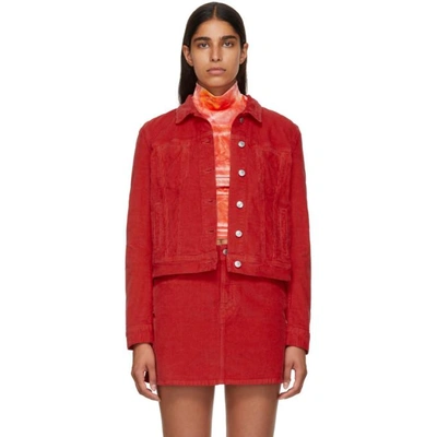 Acne Studios 红色 Bla Konst Cliff 灯芯绒夹克 In Red