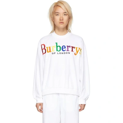 Burberry Archive Logo Towelling Sweatshirt In White