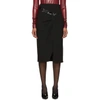 Givenchy Wool Cross-over Mid-length Skirt In 001 Black