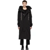 RICK OWENS DRKSHDW RICK OWENS DRKSHDW BLACK HOODED LONG COAT