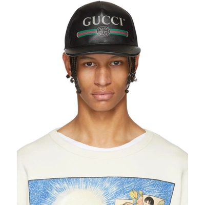 Gucci Logo Print Baseball Cap - 黑色 In Black