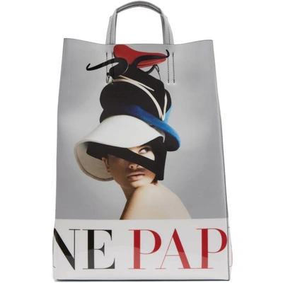 Acne Studios Baker Magazine Tote Bag In Greyblue ModeSens - Main Image