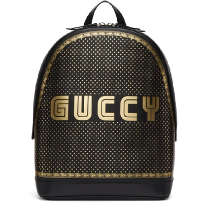 Gucci Magnetismo Leather Backpack - Black In Black,gold