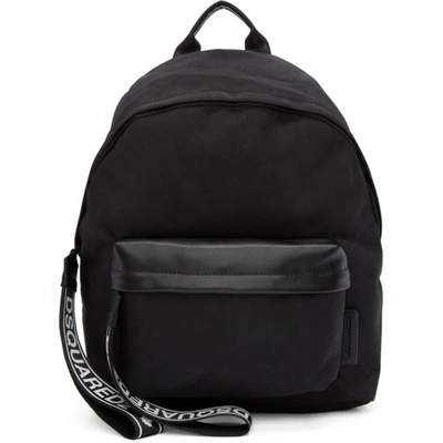 Dsquared2 Branded Zip Tab Backpack In Black